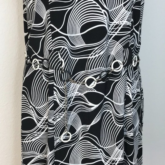 Y2K Vintage Limited Too Sleeveless Dress | Black/White | Medium - Picture 5 of 11